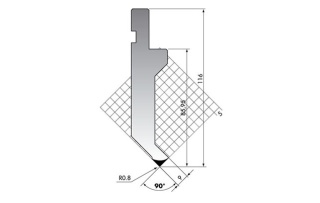 Пуансон для листогиба PK.116-90-R08/C