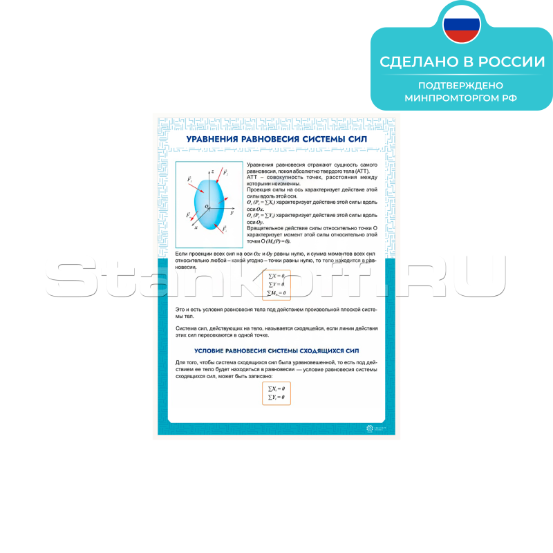 Информационный стенд «Уравнения равновесия системы сил» ST0115