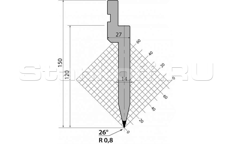 Пуансон R1 классический PU.150.26.R08.795s