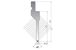 Пуансон для листогиба P.125-88-R025/F/R