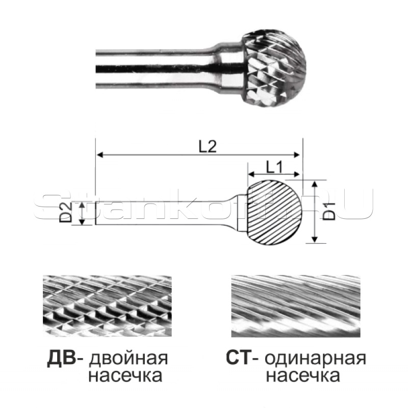 Сферическая борфреза SD0606 ДВ (двойная насечка)