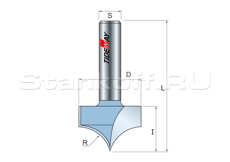 Фреза радиусная R=7,96 D=15,9x11 S=8 TIDEWAY LC04051008