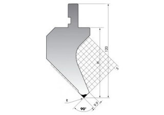 Пуансон для листогибочных прессов PK.120-90-R025/F