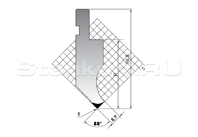 Пуансон для листогиба P.97-88-R08/C/R