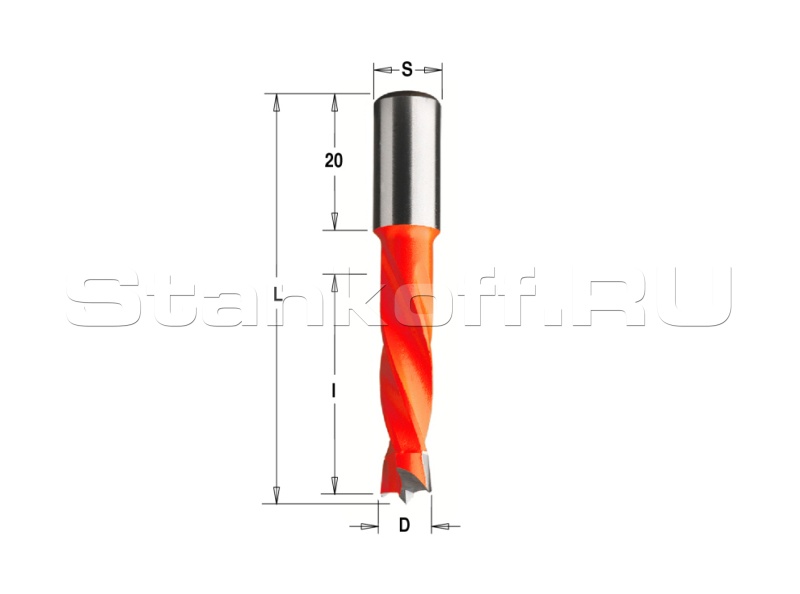 Сверло Delta-Tools присадочное глухое 8x10x70 mm Левое