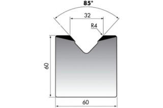 Матрица для гибки листового металла M60-85-32/F