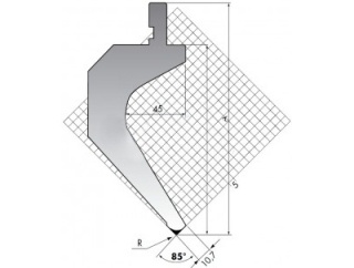 Пуансон для листогибочных прессов TOP.175.85.R08.525