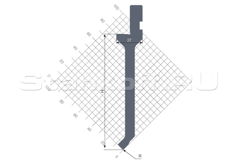 Гибочный пуансон STP 150 88 R0.6 835 s