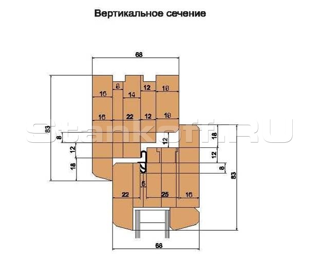 Эконом-комплект фрез «Start», с механическим креплением твердосплавных ножей, для изготовления евроокон с поворотно-откидной фурнитурой (сечение бруса 68х82)