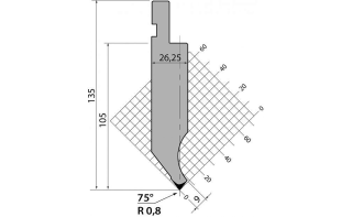 Пуансон R1 классический P.135.75.R08.805s