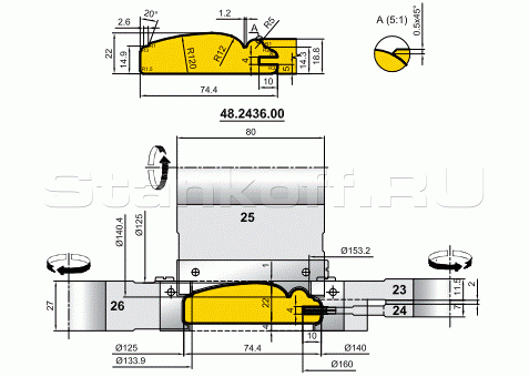 Фрезы для изготовления мебельных фасадов с использованием 4-стороннего продольно-фрезерного станка (48.XXX.XX, 07.XXXX.XX, 51/52.XXXXX.XX)
