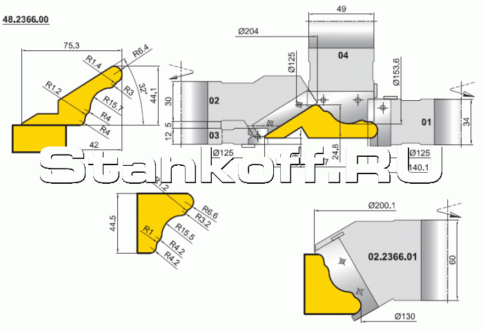 Фрезы для профильной обработки (48.XXX.XX, 02.XXX.XX, 48.XXXX.00)