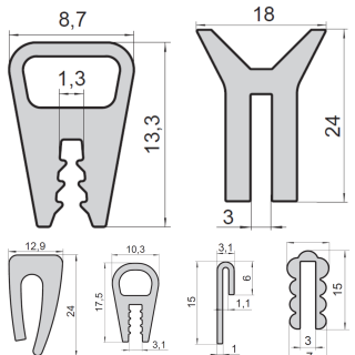 П-образные профили ВИГЕ из кремнийорганических смесей