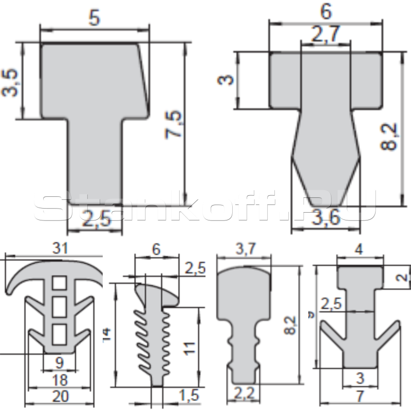 T-образные профили ВИГЕ из кремнийорганических смесей