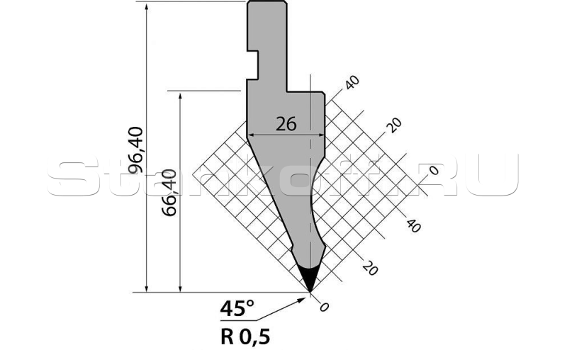 Пуансон R1 классический P.97.45.R05.835