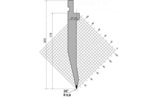 Пуансон прямого типа TOP.205.26.R08.500s