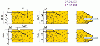 Комплект фрез для изготовления мебельных фасадов Иберус (07.06.XX, 17.06.XX)