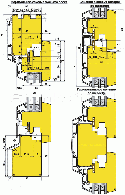 Комплект фрез для профилирования оконных и балконных блоков со стеклопакетом (10.2786.00)