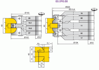 Комплект фрез для профилирования стояков и перемычек дверных полотен (03.590.00)