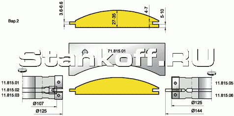 Комплекты фрез для профилирования облицовочной доски блок-хаус (11.815.00)