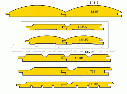 Комплекты фрез для профилирования вагонки (11.XXX, 31.XXX)