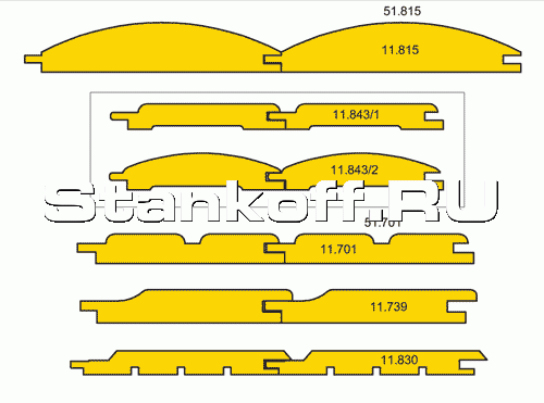 Комплекты фрез для профилирования вагонки (11.XXX, 31.XXX)