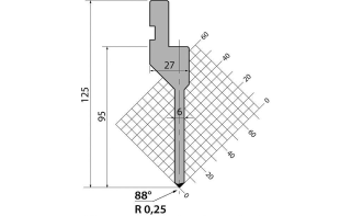 Пуансон прямого типа P.125.88.R025.805s