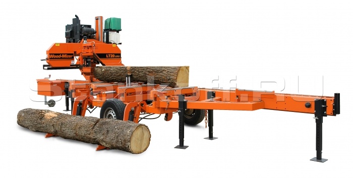 Ленточная пилорама горизонтальная мобильная на колесной базе LT20 (дизель)