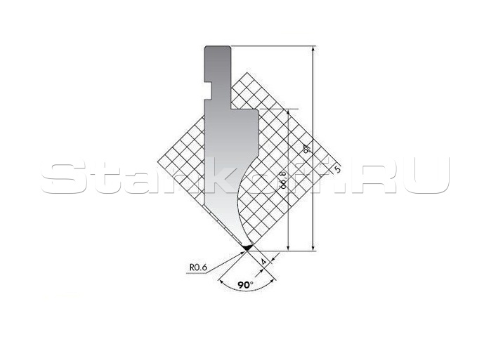 Пуансон прямого типа PK.97-90-R06/C/R