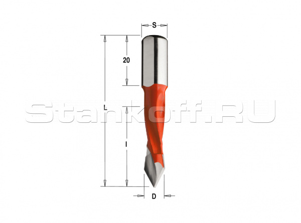 Сверло Delta-Tools присадочное сквозное 4,5x10x57,5 mm Левое