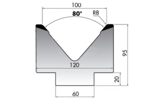 Матрица для гибки листового металла M95-80-100/F