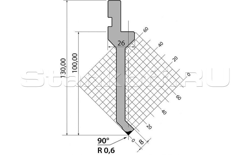 Пуансон R1 классический P.130.90.R06.835