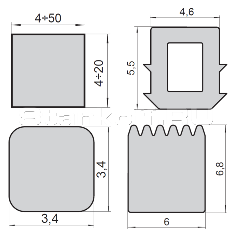 Профили прямоугольного сечения ВИГЕ из кремнийорганических смесей
