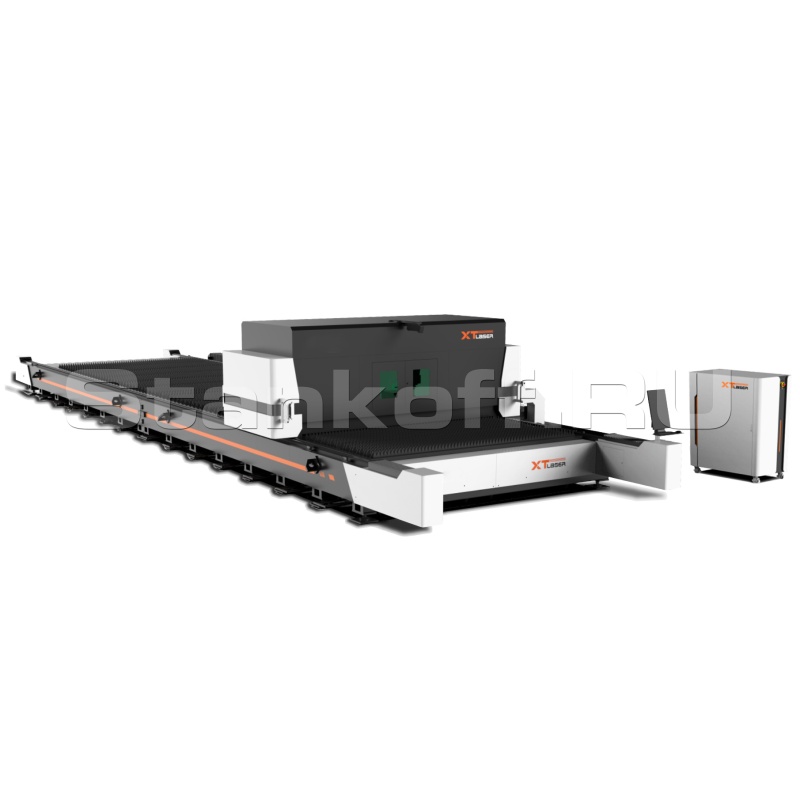 Широкоформатный оптоволоконный лазер для резки металла XTC-20120W/20000 Raycus с защитной кабиной