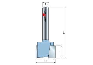 Фреза пазовая для петель Z=2 D=15,9x19,05 S=8 TIDEWAY LC01041008