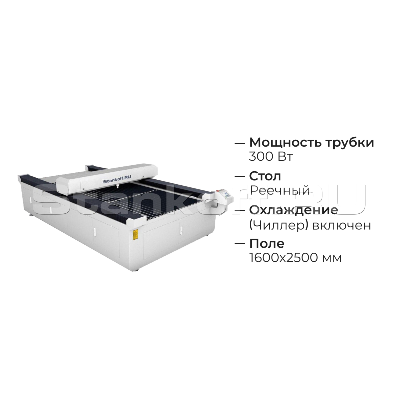 Лазерный гравировальный станок с ЧПУ LM 1625 PRO OPEN  300W