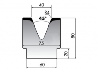 Матрицы для гибки средних и больших толщин листового металла серии M80.45.40