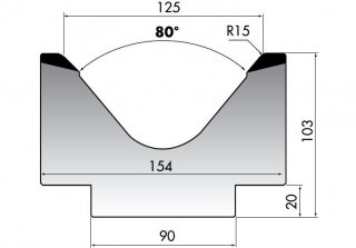 Матрицы для гибки больших толщин листового металла серии M103.80.125